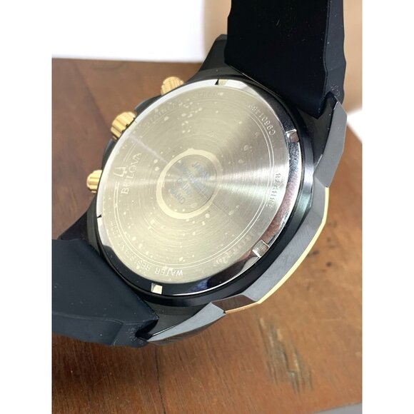 Bulova Men's Watch 98B278 Marine Star Black Dial Quartz Chronograph Rubber Band - Picture 7 of 15